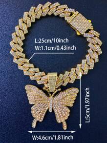 Pendentif papillon classique simple de style hip hop, chaîne cubaine de cheville, bijou personnalisé pour la Saint-Valentin, cadeau pour hommes et femmes, mère, fête des mères
