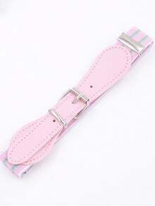 1 条女孩腰带，配有可爱的心形金属扣，可调节松紧腰带，适合青少年的多功能可调节弹性休闲腰带，适合搭配牛仔裤和裙子的男孩和女孩。