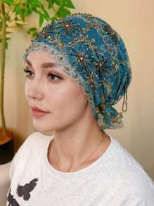 1 buc. Model floral cu dungi, floral (combinație), casual, boem, petrecere, drăguț, poliester, mărgele, stras, ciucure, broderie, patchwork, eșarfă pentru cap, potrivită pentru zi cu zi, acasă, vacanță, întâlnire de seară, cadou, toate anotimpurile, decor elegant cu ciucure din mărgele acrilice, decor cu coadă de pește, stras, broderie florală, decor
