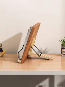 1pc Wooden Reading Stand, Computer Stand, Desk Bookshelf, Student Study Supplies, Book Holder, Book Stand, Tablet Stand, Home Use