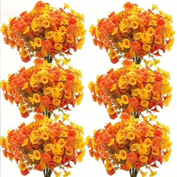 1/2/6 ramos de campanillas artificiales de otoño, para bodas de otoño, fiestas, jardín familiar, porche, decoración del hogar de estilo granja, festival de la cosecha/Acción de Gracias/Navidad/Halloween