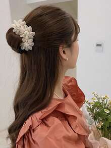 1pc Colorful Flower Hair Bun Maker, Delicate Hair Accessory, Suitable For Girls - Multicolor - View 4