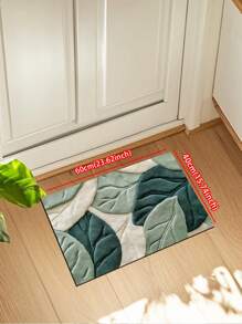 1pc 3D Visual Spring Green Leaf Pattern Bath Mat, Absorbent Non-Slip Bathroom Carpet, Square Rug, Indoor Entrance Small Rug, Bathroom Mat, Suitable For Bathroom, Laundry Room, Bathroom Entrance, In Front Of Sink, Shower Room And Party, Carpet, Bathroom Decor, Bathroom Mat, Bathroom Accessories, Washable Shower Mat Doormat, Applicable To Living Room, Bedroom, Kitchen And Various Scenes At The Entrance, Party, Holiday, Gift, Banquet (3D Visual Effect, Not Actual Raised Pattern) Kitchen Rug - Multicolor - View 15