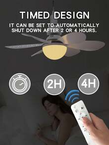 2pcs E27 Silent Ceiling Fan With Dimmable LED Light And Remote Control - Suitable For Bedroom, Kitchen, Living Room And Balcony