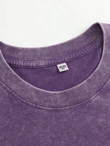 EWH Hip Hop High Street Day Comics Characters Creative Printed Summer Short Sleeve T-Shirt Men Men Oversize Couple DG004 - 紫羅蘭色 - 查看 3