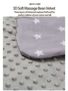 1pc Baby Cotton + Fleece Swaddle Blanket, Stroller Cover, Car Seat Wrap, Warm Infant Carrier Blanket For Autumn/Winter