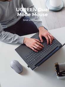 UGREEN 2.4G & Bluetooth Dual Mode Wireless Mouse 4000DPI 4-Level Adjustable 3 Silent Buttons Receiver With Laser Engraving Ergonomic Design No Battery Included - Multicolor - View 2