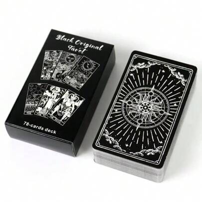 Black Original Tarot Cards 78 Pcs Tarot Cards For Beginners English Visions Divination Edition Borad Playing Games