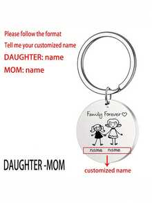 1Pc Personalized Stainless Steel Family Name Keychain,Custom Round Pendant With "Family Forever" Design, Engraved Name Option For Loved Ones, Simple Style Gift For Families,For Man Women Customized Names Round Pendant Keychain Pet Accessories Gift Stainless Steel Jewelry Couple Gifts,Customized Valentine's Day Gifts, Birthday Gifts, Anniversary Gifts