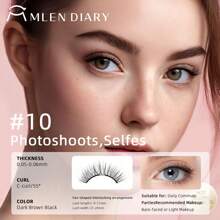 MLEN DIARY [Soft Magnetic] MLen Diary Magnetic Eyelash Case - Reusable Soft Magnetic Eyelashes, No Glue & Eyeliner, Waterproof, Lightweight Natural Look, 10-12mm, Includes Pouch & Brush, Magnetic Eyelashes Reusable