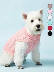 PETSIN 小狗毛衣适合小型中型犬猫衣服冬季保暖宠物高领吉娃娃背心柔软约克夏外套泰迪夹克 - 彩色 - 查看 2