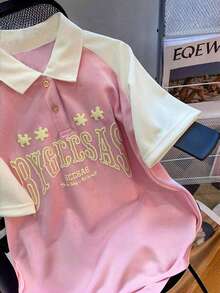 女童短袖印花Polo衫，中大童女童上衣，童装，女童Polo衫，夏季T恤，开学季