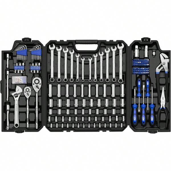 46pcs Automotive Repair Tool Kit, Ratchet Torque Wrench Screwdriver Socket Combination Tool Set, Mechanical Tool Kit For Car Bicycle Repair