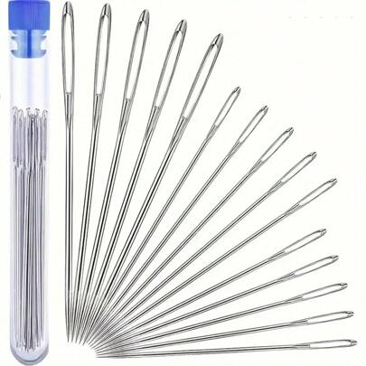 18 Pieces Set Of New Household Hand Sewing Needles - Big Eye Needles, Bottle Set Hand Sewing Needles DIY Handmade Needles