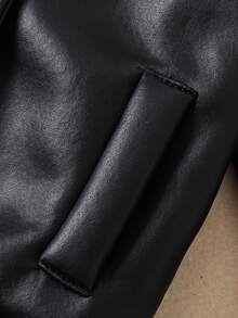 男婴休闲柔软保暖棒球夹克，保暖、柔软、易打理，适合男婴户外玩耍和日常穿着，秋冬季防风外套 - 黑色 - 查看 5