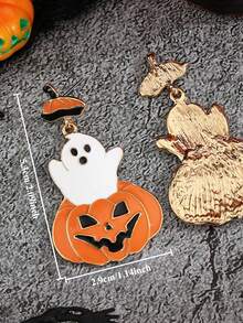 1 par de aretes de fantasma espeluznante de Halloween, aretes colgantes de calabaza, aretes de estilo oscuro personalizados, aretes exagerados para fiestas nocturnas y festivales, accesorios de edición limitada