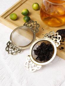 مصفاة شاي من الفولاذ المقاوم للصدأ 304 قطعة واحدة، منقي أوراق الشاي، منخل إبريق الشاي - بتصميم دانتيل سميك، مثالي للتحضير، مناسب للاستخدام في المطبخ وغرفة الطعام - متعدد الألوان - مشاهدة 10