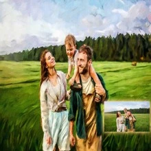 1 幅个性化肖像油画帆布墙面艺术海报，带框墙面艺术。原创油画印刷品，乔迁贺礼，个性化礼品，搬家礼物。适合毕业礼物、客厅、卧室、节日、餐厅、玄关等场合，送礼佳品。送给他/她一份独特的礼物，可直接悬挂。