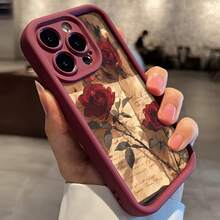 Funda de teléfono a prueba de golpes, funda de teléfono móvil con diseño de rosa de periódico vintage, adecuada para 15/15Plus/15Pro/15Promax,  14/14Plus/14Pro/14Promax,  13/13Pro/13Promax,  12/12Pro/12Promax,  11/11Pro/11Proamx,  7/8Plus,  Xr/Xsmax, anti-suciedad, a la moda, de alta gama, regalo, funda de teléfono suave, ligera, delgada y a prueba de golpes. - 1 pieza - Ver 7