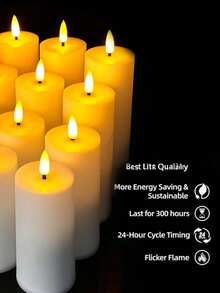 4/12pcs Flameless Candles, Battery Operated LED Candles With Timer And Remote Control, Plastic Electric Fake Candles That Won't Melt, Ivory Color Warm Flame Candles, Suitable For Home, Various Holiday Atmosphere Lights For Outdoor, Indoor, Patio, Christmas, Halloween, Easter, Graduation, Valentine's Day, Wedding, Party Decor - 米色 - 查看 10