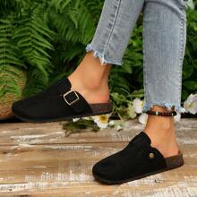 Damen Innen- und Außen Lässig Schuhe mit rutschfester Sohle, weiche Kork Plateau Sohle Slip-On Pantoffeln, Frühling/Sommer