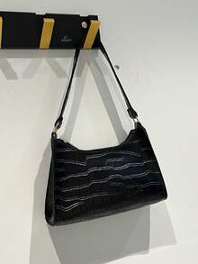 1 件复古鳄鱼纹腋下手提包，时尚百搭女士单肩包