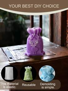 Christmas Gift Bag Gift Box Mold, Holiday Party Atmosphere Decoration, Jewelry Theme Shooting Props Production, DIY Silicone Mold, Reusable,Room Decor Home Decor Christmas Decorations, Christmas Gifts