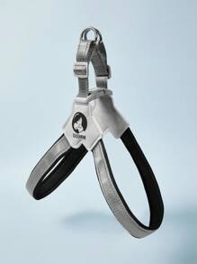 PETSIN 1 件可调节宠物项圈，马鞍式胸背带，反光舒适轻便遛狗胸带，时尚法国斗牛犬牵引带胸带，适合中小型犬外出慢跑 - 黑色 - 查看 3