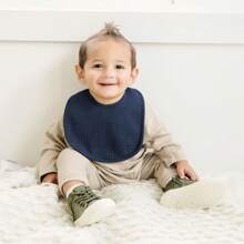 Set de 6/4/2 baberos de algodón suave y liso para bebés, adecuados para niños y niñas, baberos grandes y absorbentes para la dentición y la babeo