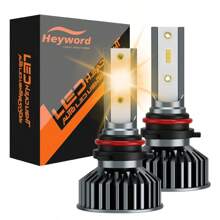 Heyword Heyword 2pcs LED Car Headlight 9005 9006 H13 H11 H7 H4 H1 Car Headlights High Low Beam, 75000LM 800% Brighter Five Color Options6500K/3000K/4300K/8000K/25000K Fast Silent Fan Bright Cob 1860 Chip Plug-N-Play