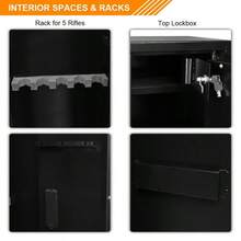 5 Rifle Gun Safe Quick Access Gun Safe With Alarm Home Gun Safe With Digital Keypad Compact Long Gun Safe With Small Lock Box