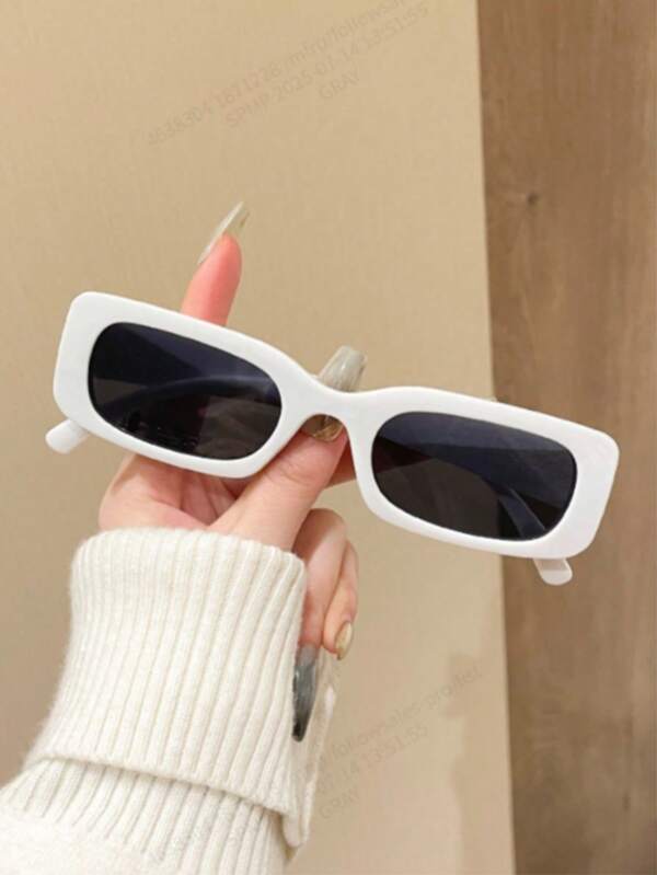 1pc Box Y2K Party Cute Daily Retro Beach Fashion Glasses Rectangular Shape Shades