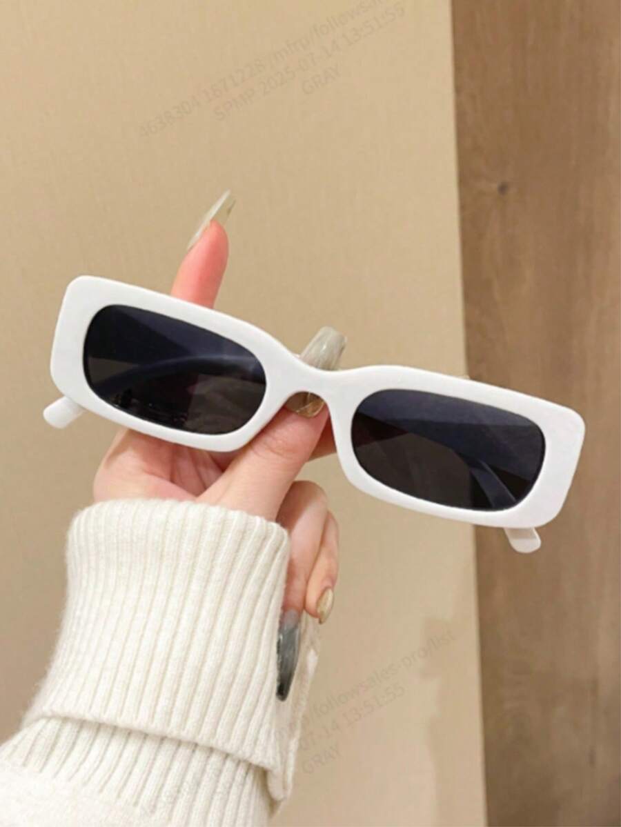 1pc Box Y2K Party Cute Daily Retro Beach Fashion Glasses Rectangular Shape Shades