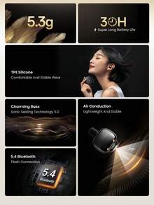 UGREEN HiTune S3 蓝牙 5.4 无线耳机，IPX5 防水，单麦克风降噪，开放式蓝牙耳机 - 彩色 - 查看 2