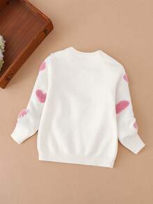Girls Sweater Pullover, Cute Casual Autumn/Winter New Warm Knitted Long Sleeve Round Neck Sweater For Toddler, Little & Big Girls