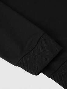 Men's Casual Street Fashion | New York Street Fashion Number 23 Print | Loose Fit Crew Neck Sweatshirt, Autumn/Winter - Black - View 9