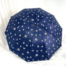 1 Stück zufälliges Blumenmuster Oversized 10-Bügel Regenschirm zum Falten, Damen Doppelzweck Sonnen- und Regenschirm, UV-Schutz sturmfest und regenfest, Sommer Abkühlung, Strand, Reise