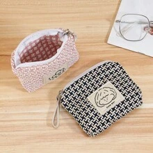 Women's Makeup Bag - Compact Handbag With Tassel Decor, Spacious Interior For Cosmetics, Cards, Cash, Korean Style Daily Organizer Bag - Gift For Women And Students, Fashion Cosmetic Pouch, Durable Design, Essential Accessory