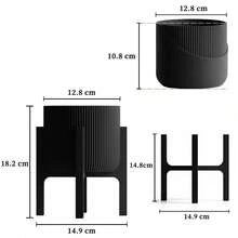 ORIZZONTE Modern Decorative Vase – 3-Piece Set With 2 Vases And 1 Stand In Minimalist Style, For Indoor Plants, Living Room, Desk Or Office, Elegant Design And Dual Personality For Your Home, 100% Made In Italy, Shipping From Italy - Orange - View 7