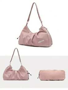 Yoga Bag For Women Yoga Bag For Women Fashion Sports Training Bag Short Luggage Bag Large Capacity Travel Bag Light Weight Travel Bag Storage Bag - 粉色 - 查看 6