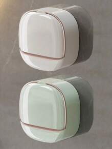 Wall Mounted Soap Dish, Luxury Wall Mounted Soap Dish With Lid, Waterproof Soap Dish With Drainage Box, No Drilling Plastic Soap For Bathroom, Unique Soap Drainage Container For Home Bathroom Home Bathroom Decor Summer, Bathroom, Shower, Travel, Soap Holder, Toiletries, Bathroom Accessory, Bathroom Storage Shelf(Cannot Be Pasted On Cement Walls And Wooden Walls).