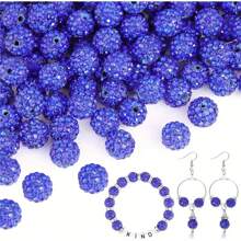 30/100 Stück Mehrfarbige Strass-Perlen, Glänzende Ton Weihnachts-Perlen-Armband, Baseball Halskette, Ohrringe, handgemachte und DIY glänzende runde Shamballa Discokugel-Perlen (Großpackung)