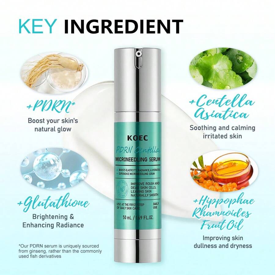KOEC 100微针外泌体积雪草精华，保湿、去角质、丰盈肌肤，打造光泽肌肤，液体肌肤强化剂 - 綠色 - 查看 1