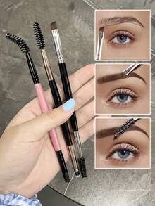 1/3 pezzi Pennello per sopracciglia, Pennello per ciglie, Doppia testina, Pennello professionale per sopracciglia angolato doppio e pettine per ciglie, Pennello per eyeliner, Bacchette per mascara, Accessori per il trucco per estensioni di ciglie e sopracciglia, Strumenti per il trucco per un facile trasporto, Trucco, Economico, Decorazione della stanza, Toeletta, Viaggio, Camera da letto, Accessori per il trucco