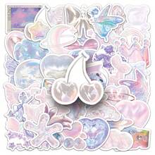 50 piezas Juego de pegatinas estéticas de fantasía coloridas, pegatinas de dibujos animados lindos estilo Ins, pegatinas de cristal Kawaii, pegatinas de vinilo resistentes al agua, adecuadas para sobres, botellas de agua, computadoras, portátiles, teléfonos, equipaje, cuadernos, refrigeradores, etc. - G - Ver 8