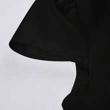 Women's Short Sleeve Back Tie Up Shirts Button Down Plaid Blouses Casual Tshirt Tops - Black - View 7