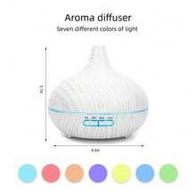 550ml Aromatherapy Diffuser Ultrasonic Diffuser Cool Mist Humidifier With 4 Timers 7 Colors Light Waterless Auto Off For Large Room Office - White Wood - View 4