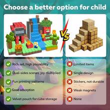 50-200 PCS Magnetic Blocks - Magnet Cube Toys For Kids, Boys And Girls, Magnetic Building Blocks Cubes, Stacking Magnets For Kids, Birthday Gifts For Boys And Girls Age 3+ Years Old - Multicolor - View 3