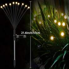 Solar-Powered Garden Lights, Solar Lights Outdoor,Outdoor Decorative Lights, Firefly Lights Solar Outdoor,Firefly Lights Solar Outdoor 8LED Warm Light, IP65, Firefly Lights For Yard Decoration, Large Bulb Swinging Light, A Unique Gift For Women And Grandmothers.Solar Firefly Lights Outdoor Waterproof Swaying Solar Garden Lights Firefly Garden Lights Fire Fly Solar Garden Lights Firefly Garden Lights Solar Outdoor Outdoor Solar Lights For Yard Solar Powered Outdoor Lights Outdoor Lights For Patio Solar Lights Outdoor Garden - 黃色 - 查看 2