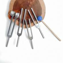 1 个音叉，标准 A，512Hz/256Hz，物理实验工具，声学教学音叉，432Hz 共振，声音治疗仪器，缓解压力，放松，消磁，正念冥想设备 - 銀色 - 查看 3